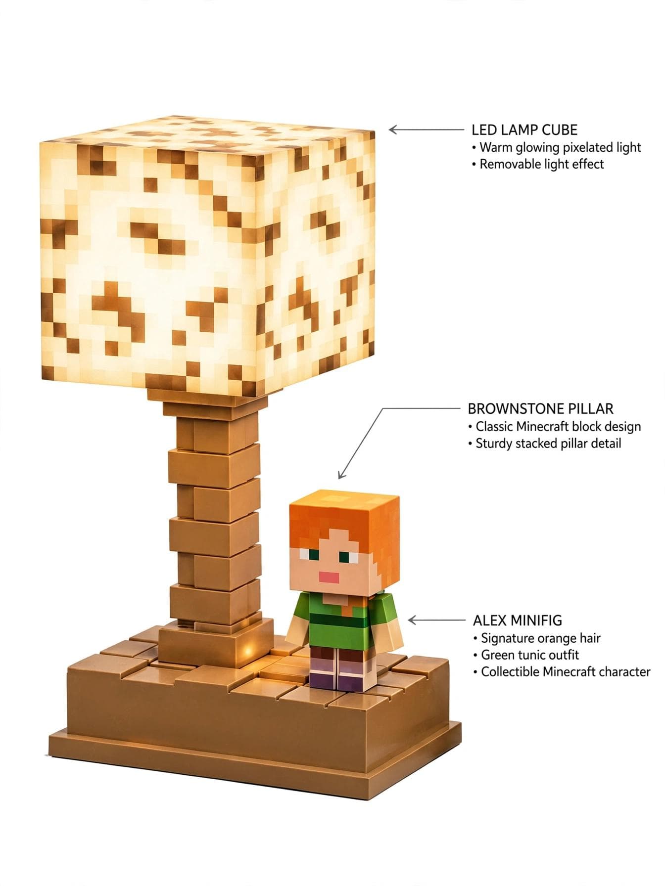 Pixel Gaming 2-in-1 LED Night Light Lamp - Glowstone