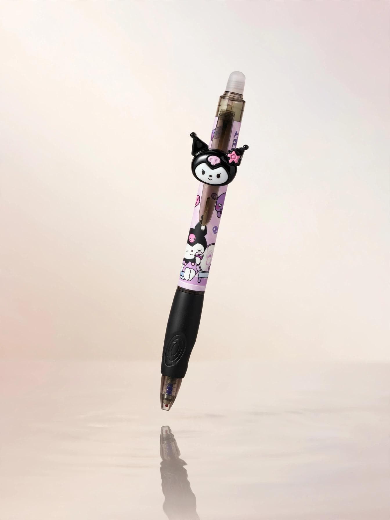 Sanrio Kuromi Flower 3D Clip Erasable Pen - Black