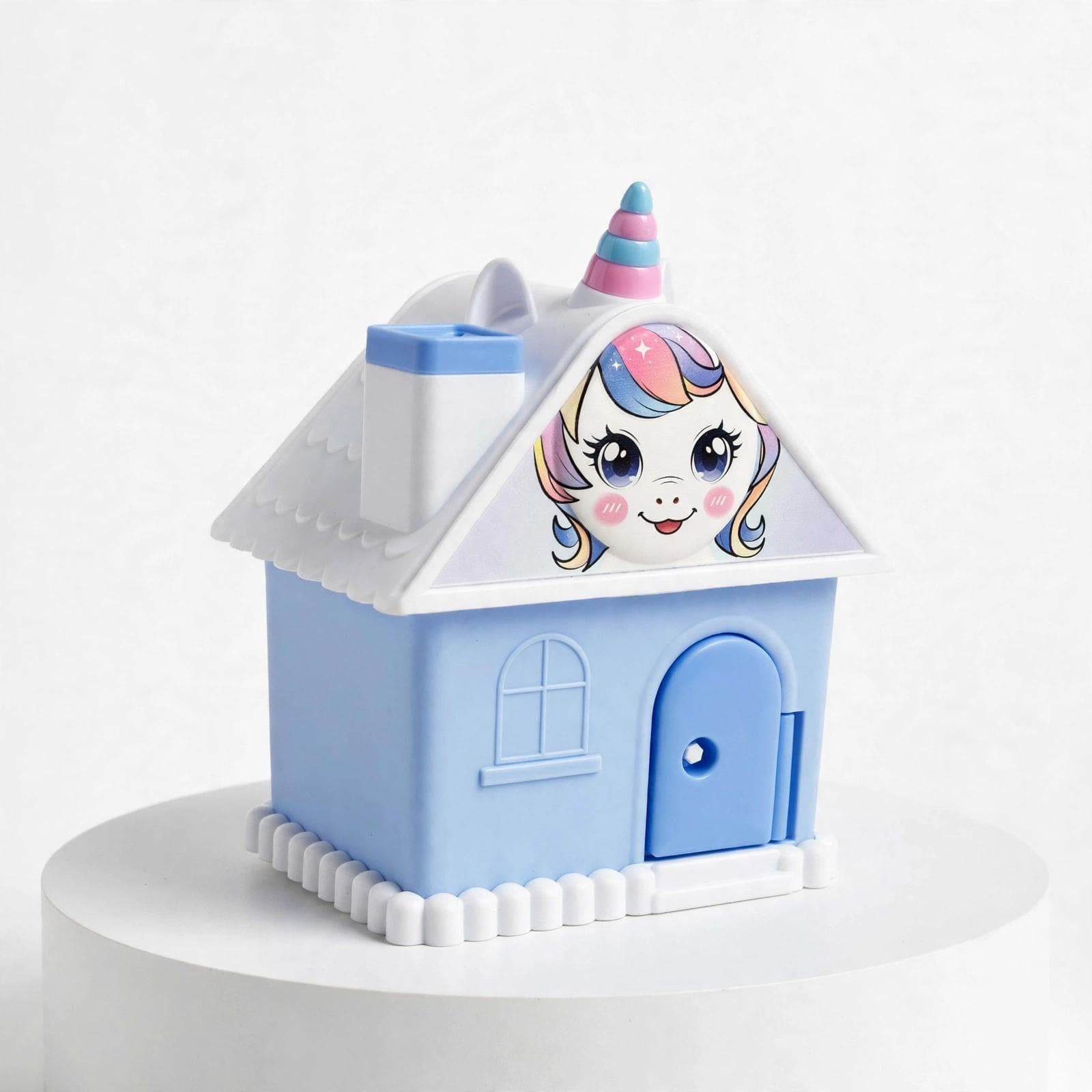 Unicorn House Piggy Bank - Pastel Blue