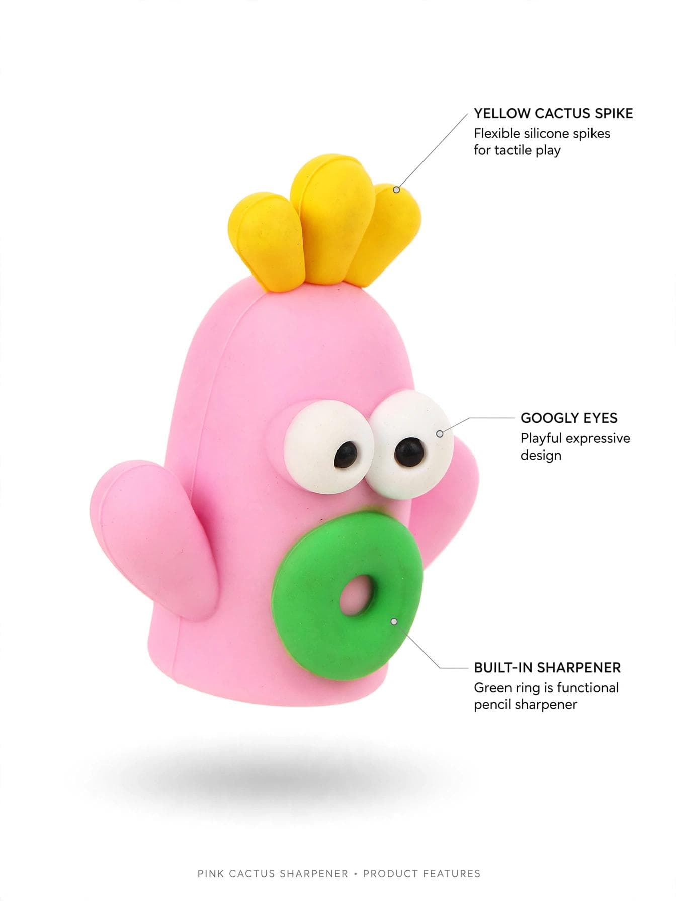 Pink Silicone Carrot Cactus Sharpener