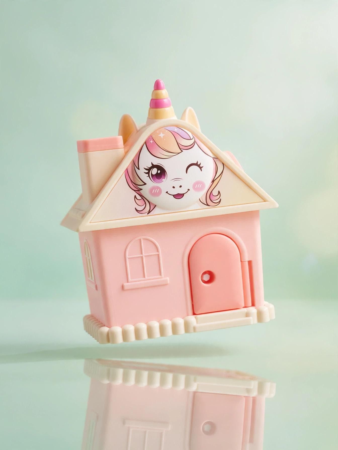 Unicorn House Piggy Bank - Blush Pink