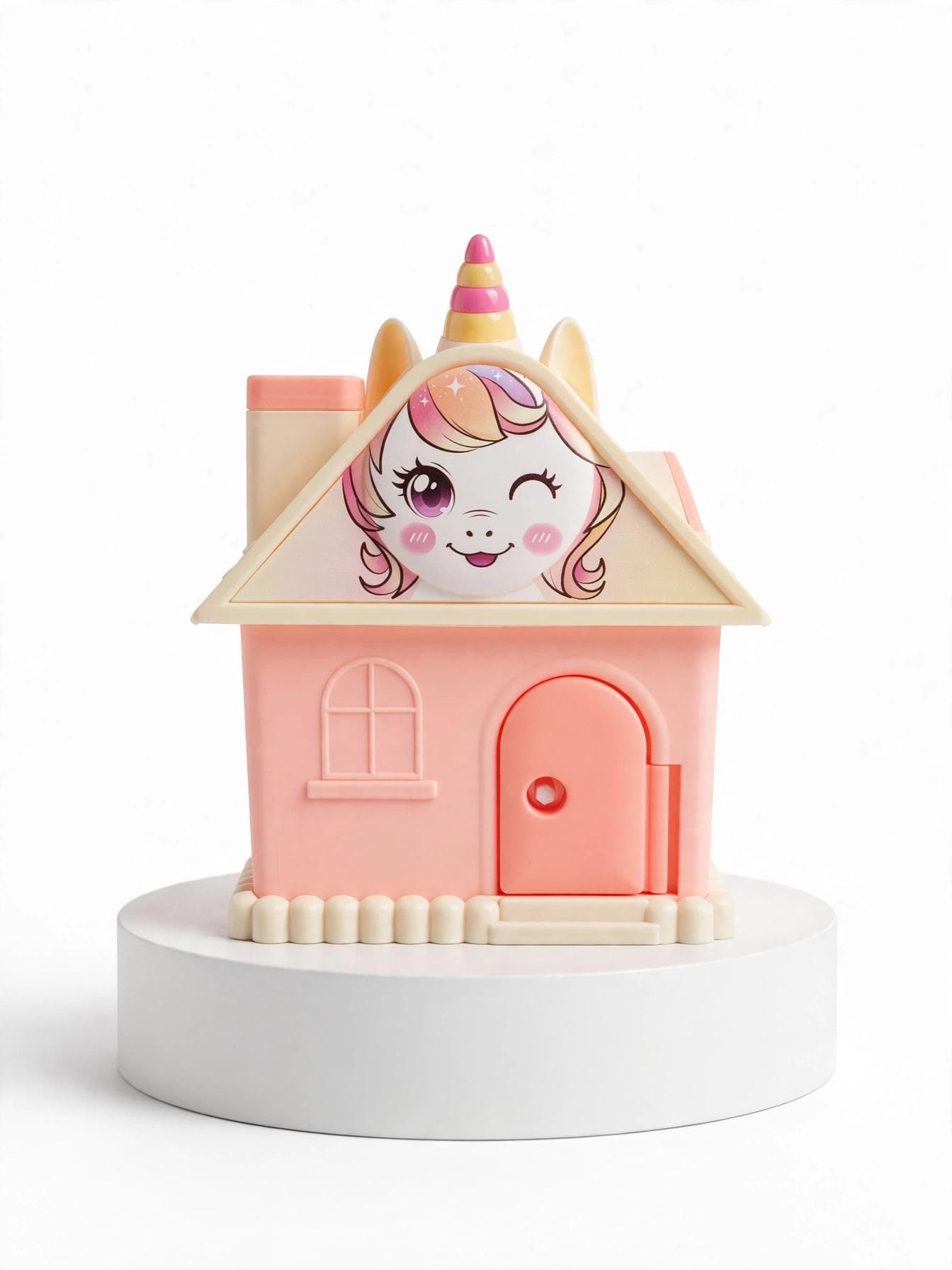 Unicorn House Piggy Bank - Blush Pink