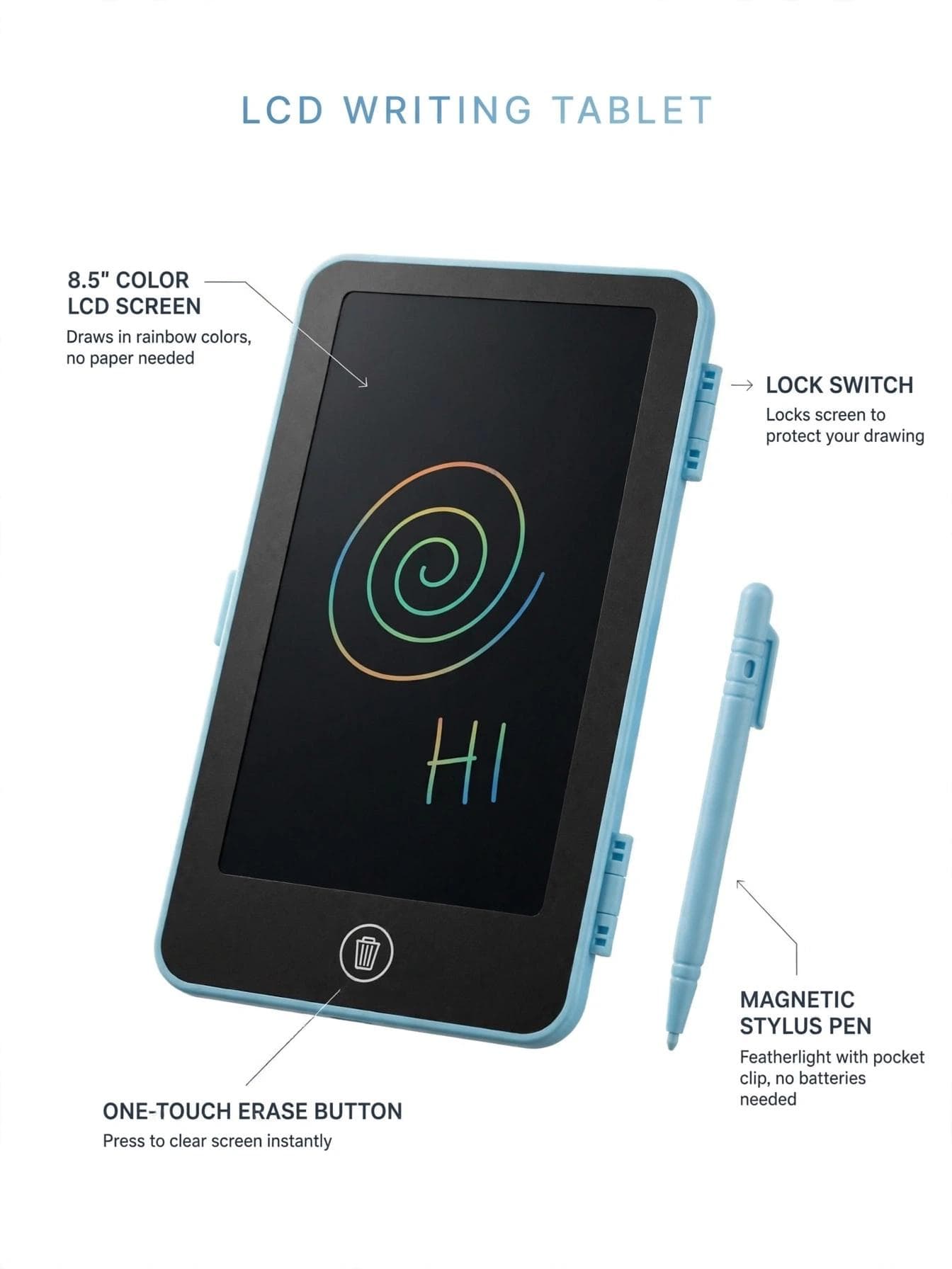 2-in-1 LCD Writing Pad & Pencil Box