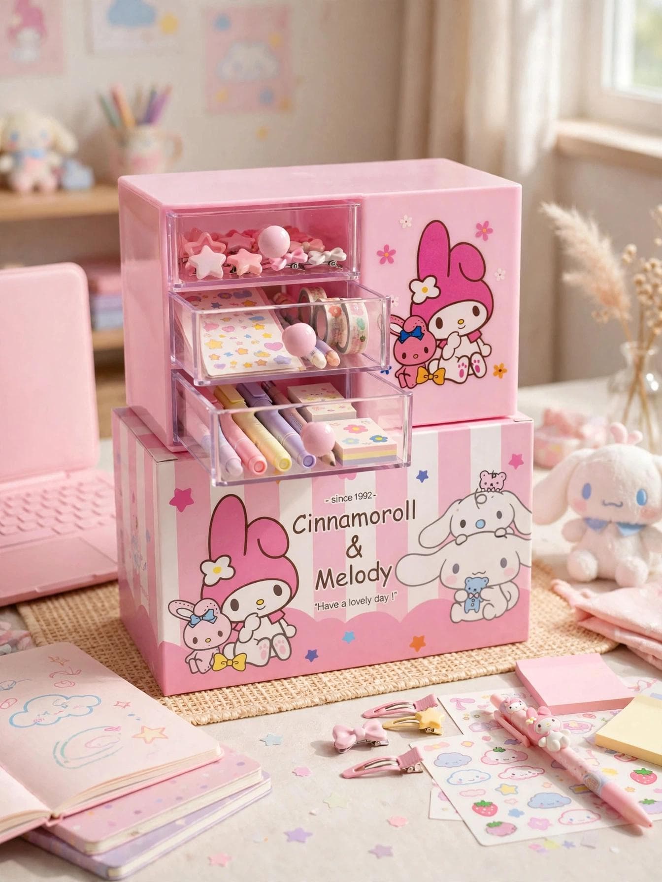 Anime My Melody Desktop Desk Organizer - Pink