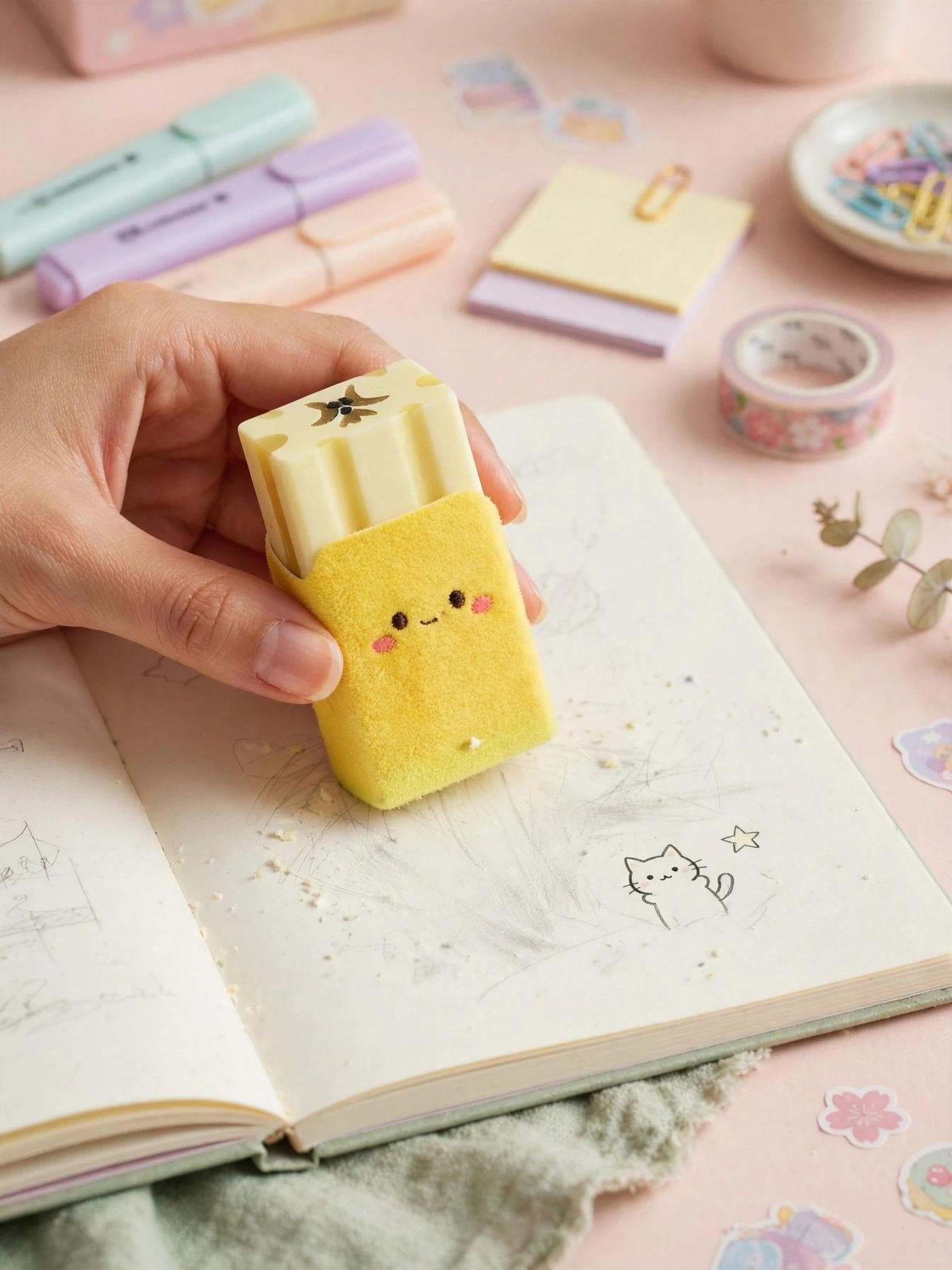 Kawaii Plush Banana Fruit Eraser