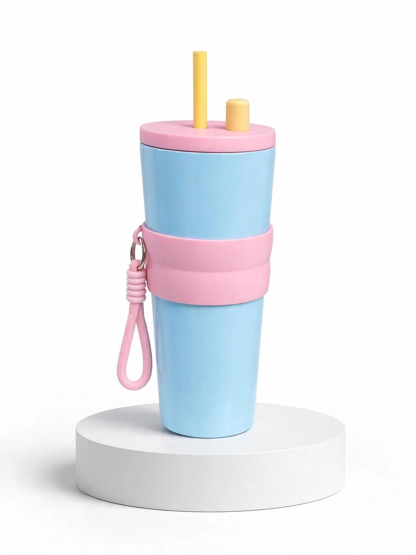 Pastel Blue 700ml Stainless Steel Tumbler with Silicone Grip