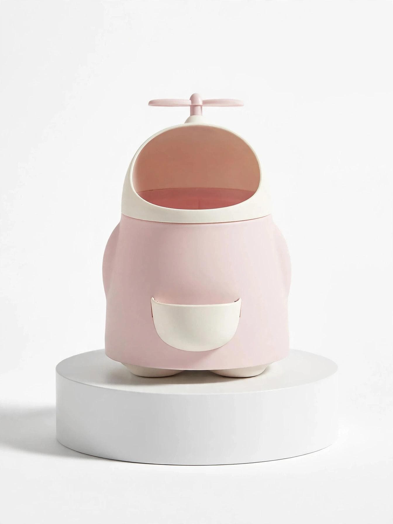 Cute Cartoon Desk Trash Can & Pen Holder - Pink