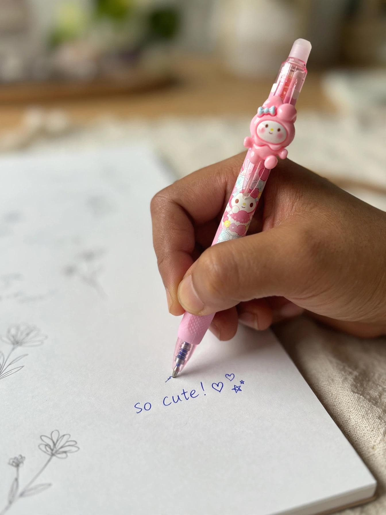 Sanrio My Melody Bow 3D Clip Erasable Pen - Pink