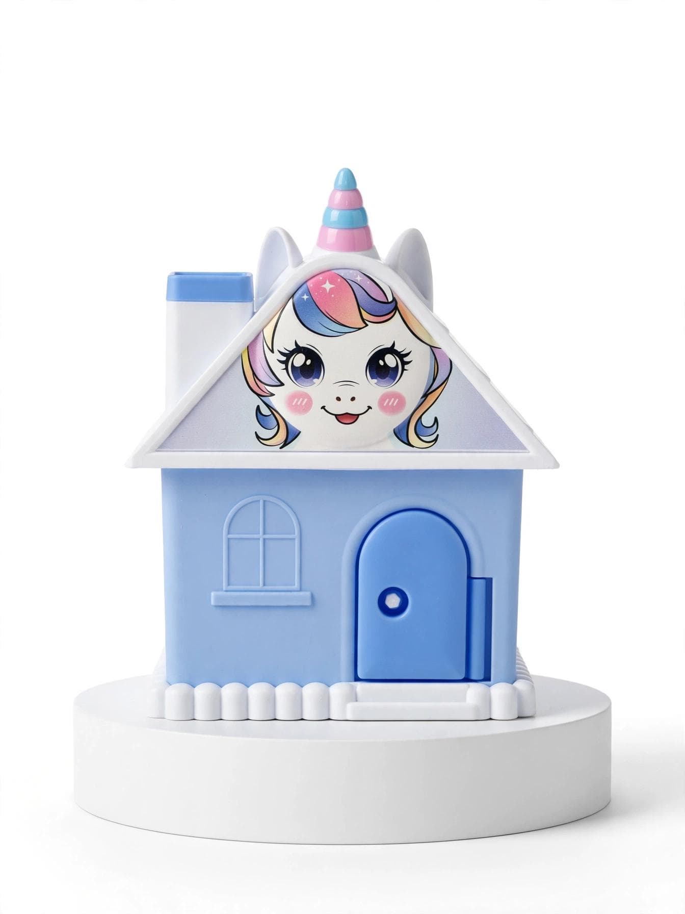 Unicorn House Piggy Bank - Pastel Blue