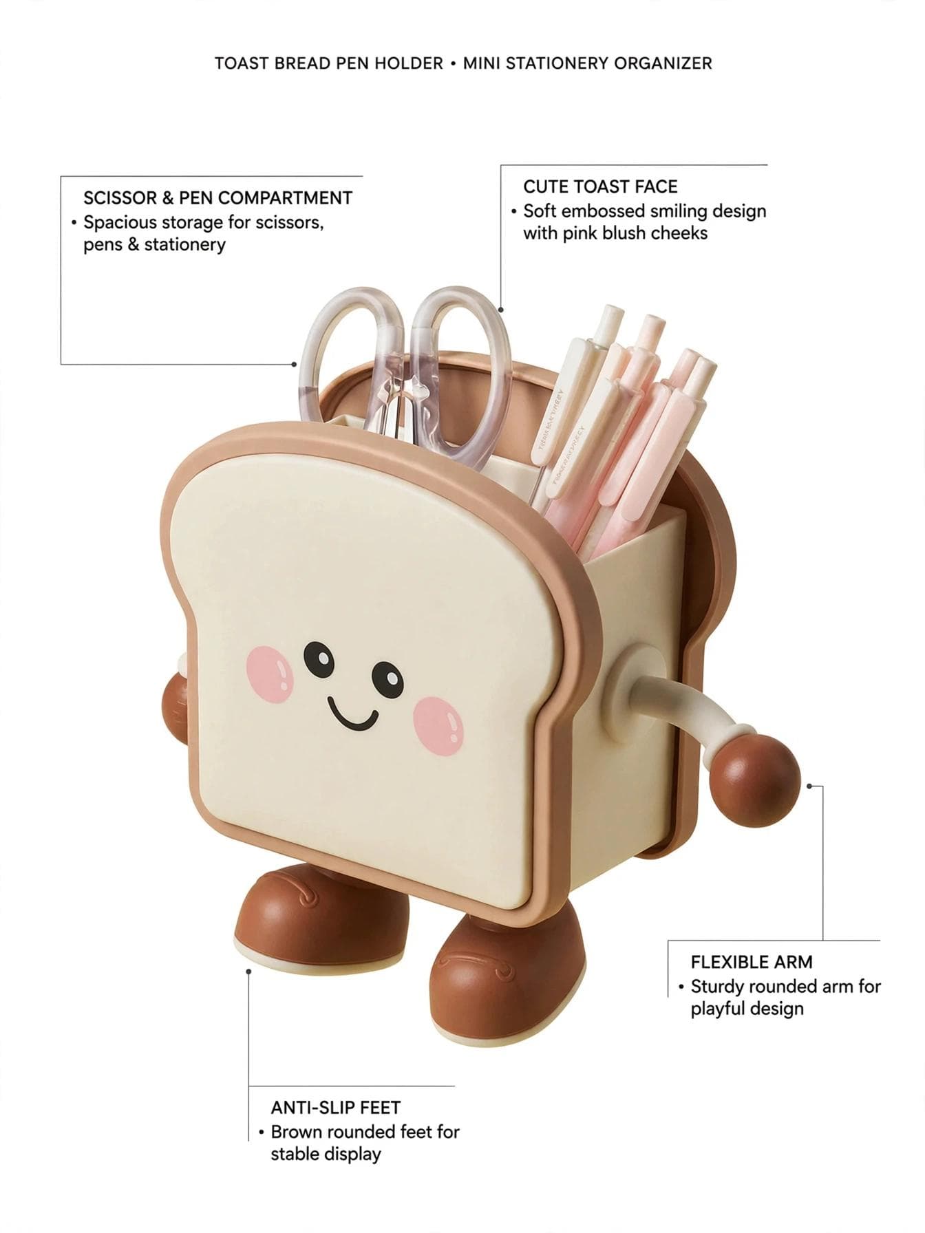 Pinteresty Foodie Bread Aesthetic Pen Stand
