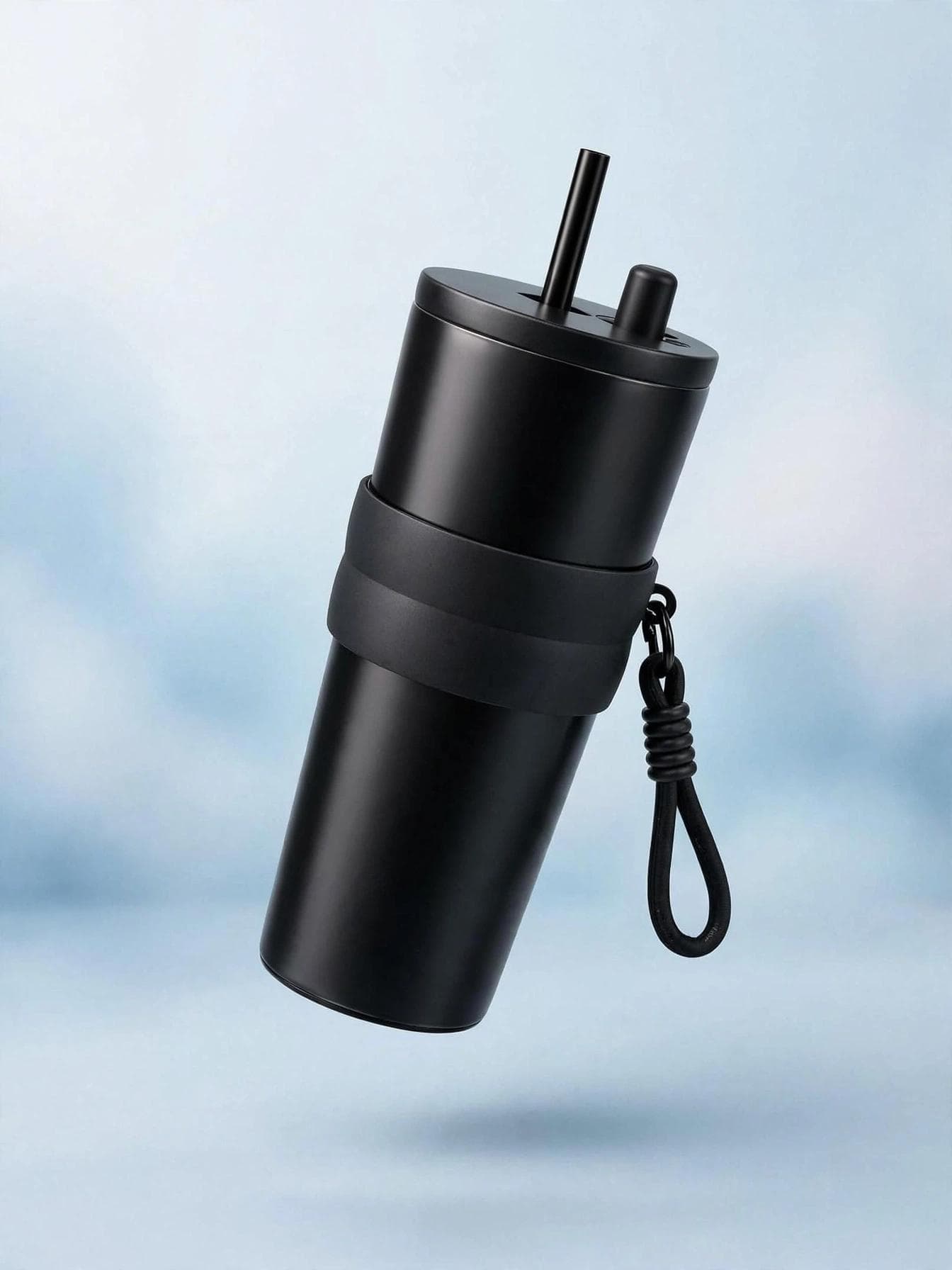 Black 700ml Stainless Steel Tumbler with Silicone Grip