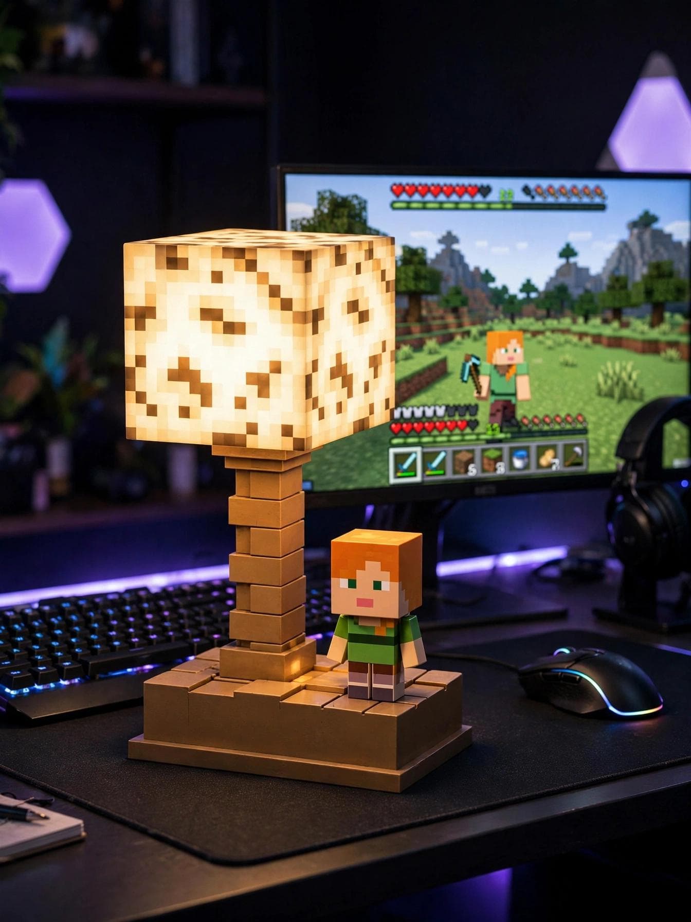 Pixel Gaming 2-in-1 LED Night Light Lamp - Glowstone