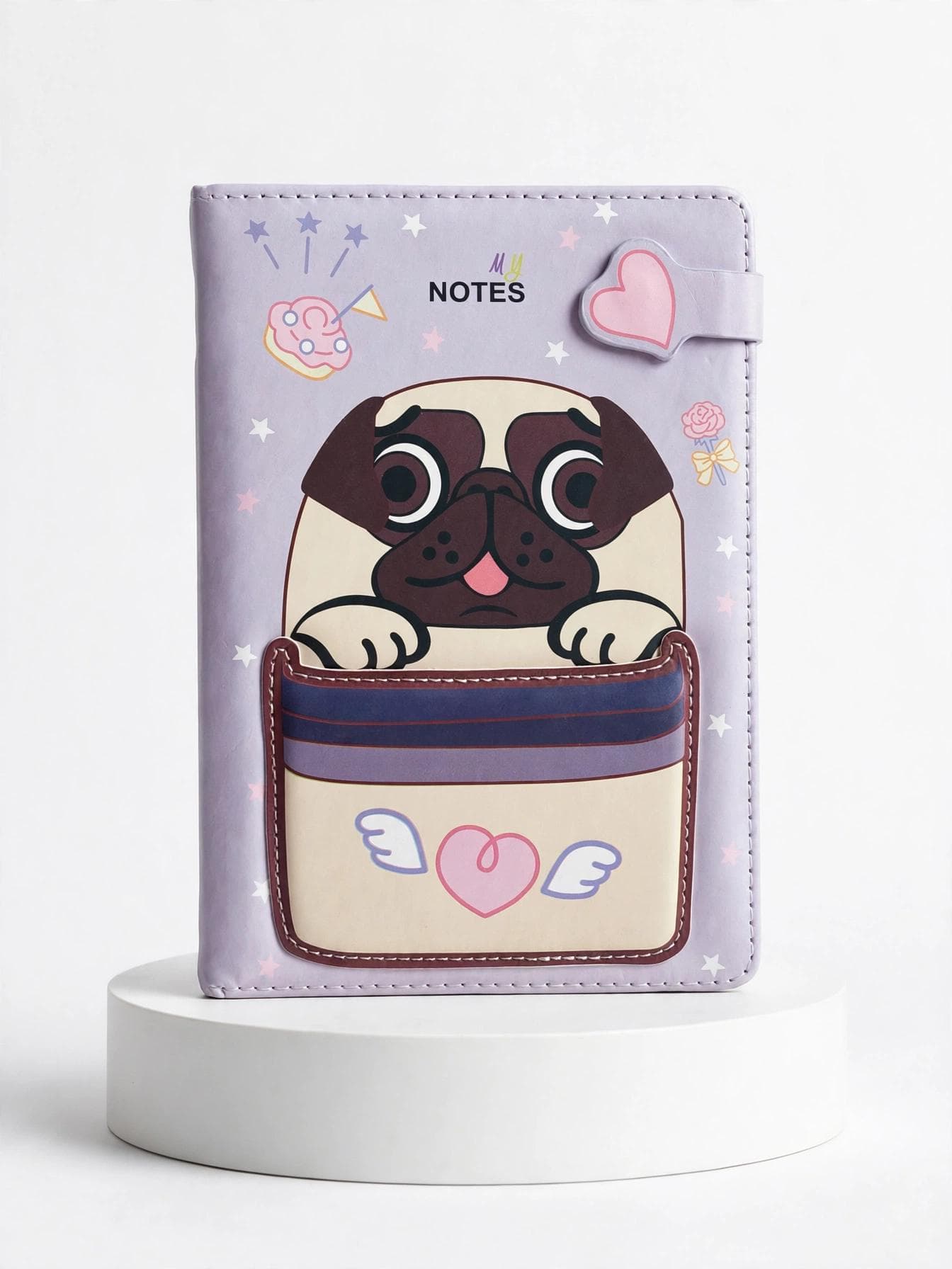 Cute Pastel Pug B6 Diary Notebook