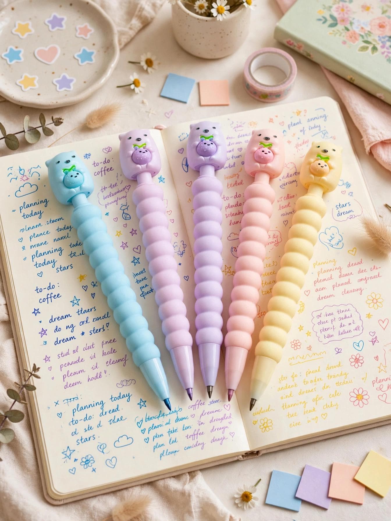 Gold Leaf Kawaii Polar Bear Soft Grip Mechanical Pencil 0.7mm - Yellow
