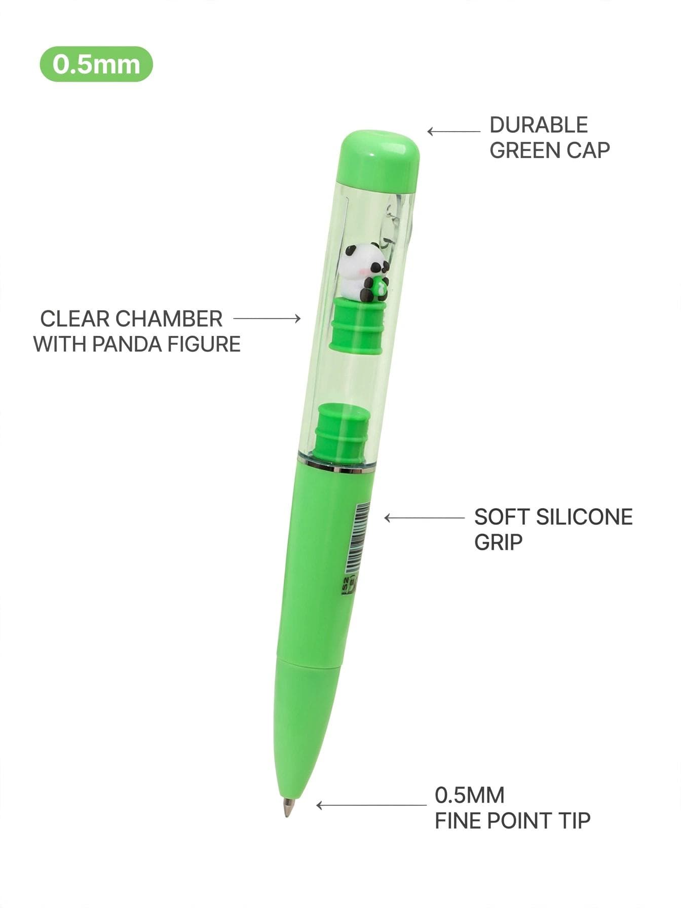 Panda Floating Bumper Ballpoint Pen - Green