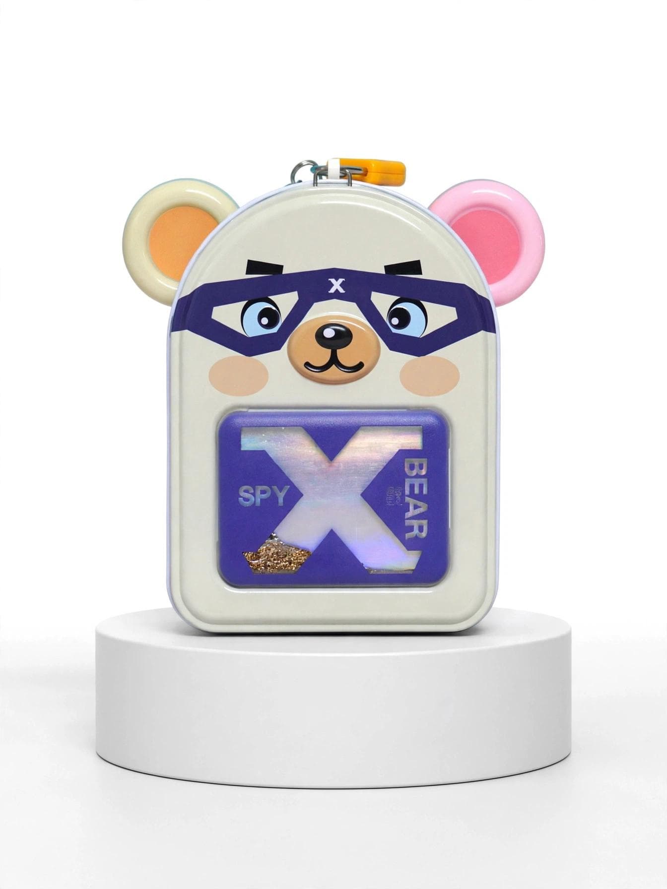 Spy X Bear Metal Piggy Bank with Lock & Key - Cream White