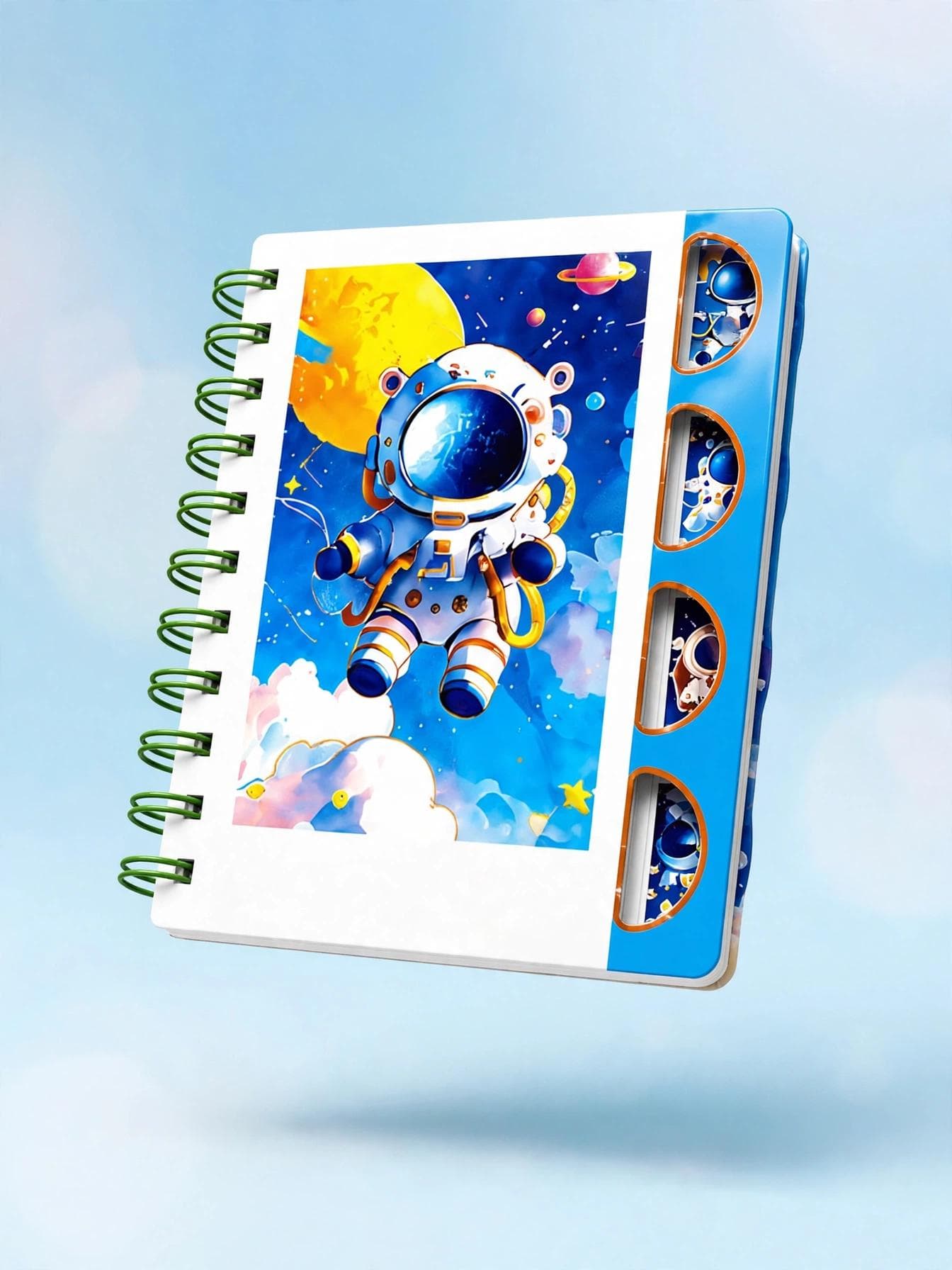 Record Galaxy Spiral Astronaut Notebook - Blue