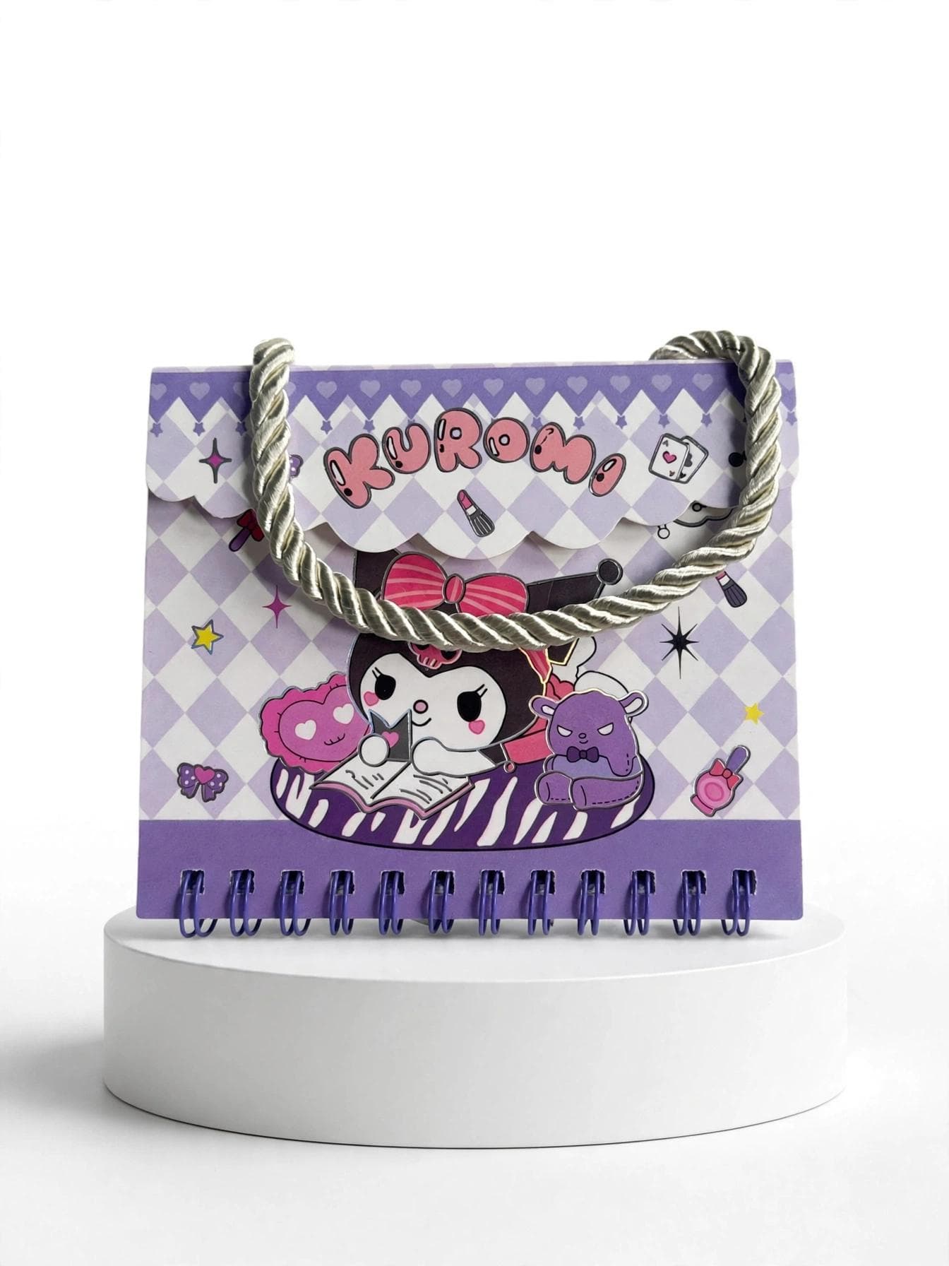 Kuromi Purple Diamond A7 Handbag Shaped Spiral Notebook