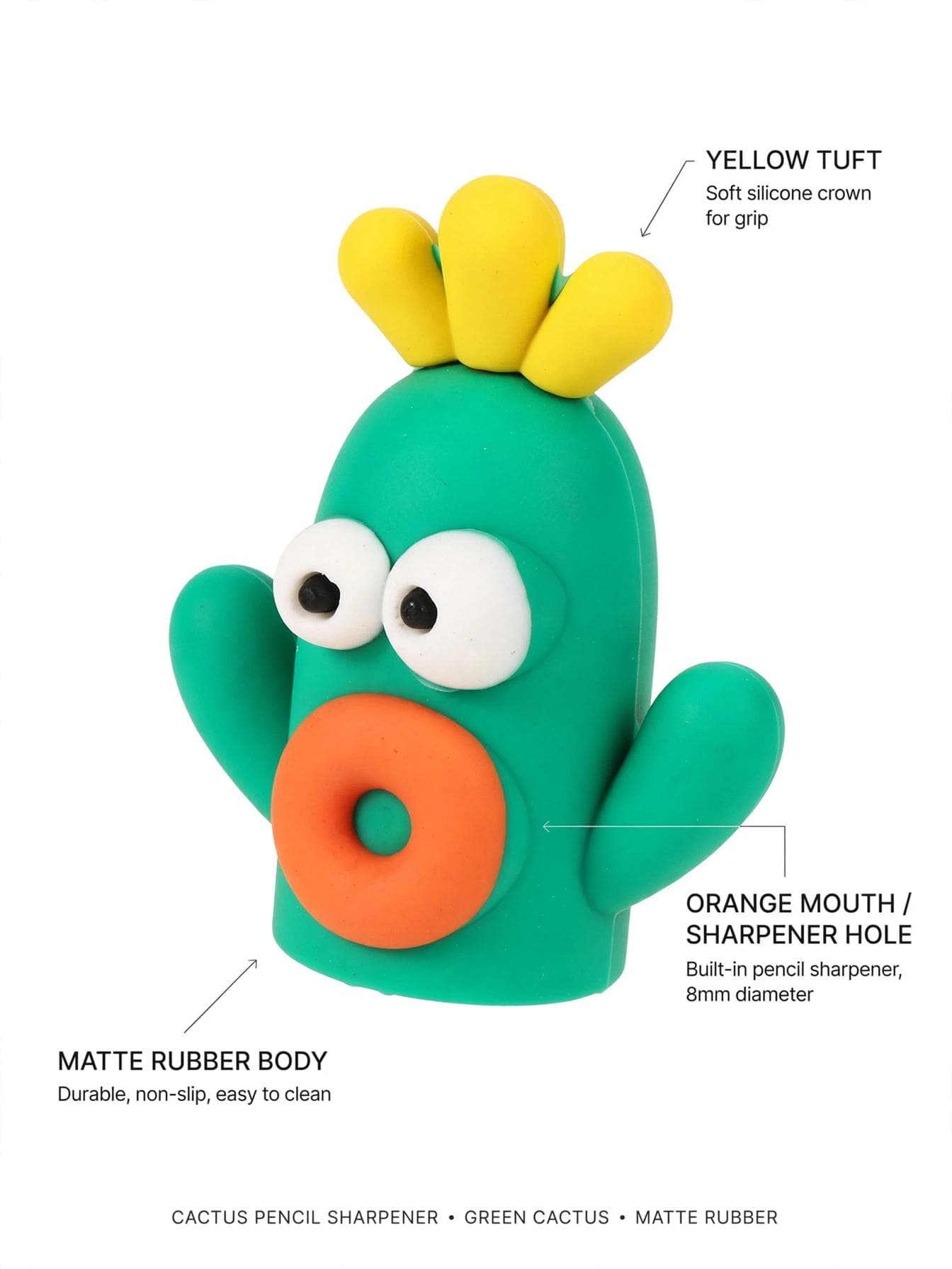 Green Silicone Carrot Cactus Sharpener