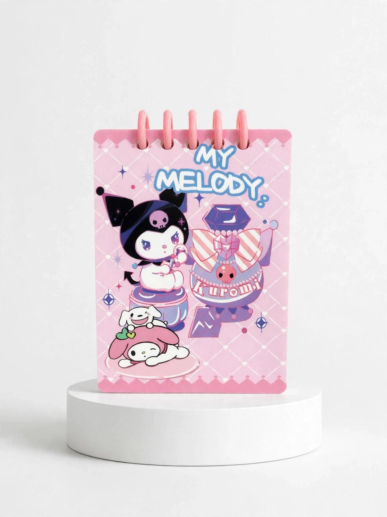 My Melody Kuromi Perfume Pocket Spiral Notepad - Pink Spiral
