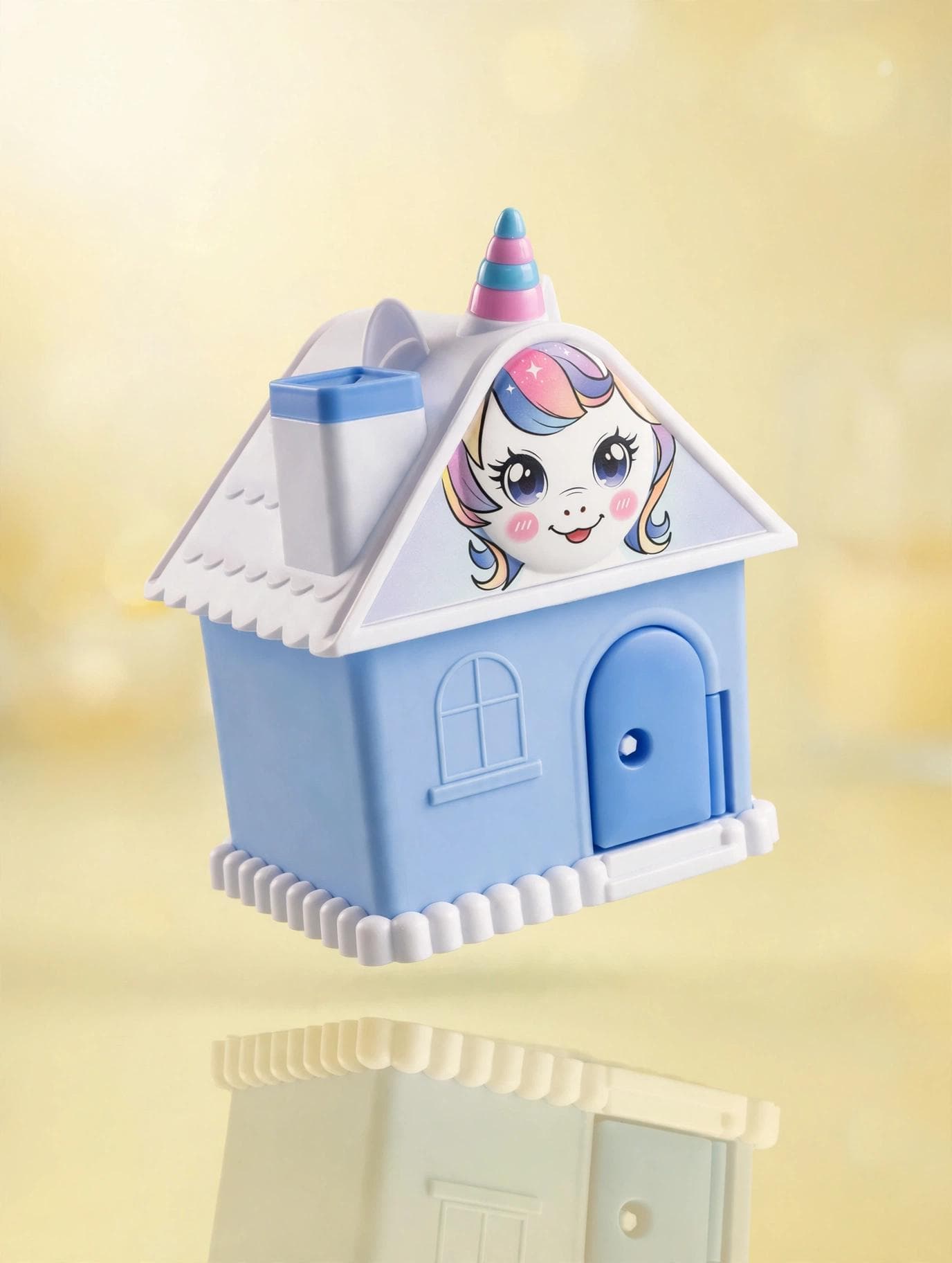 Unicorn House Piggy Bank - Pastel Blue