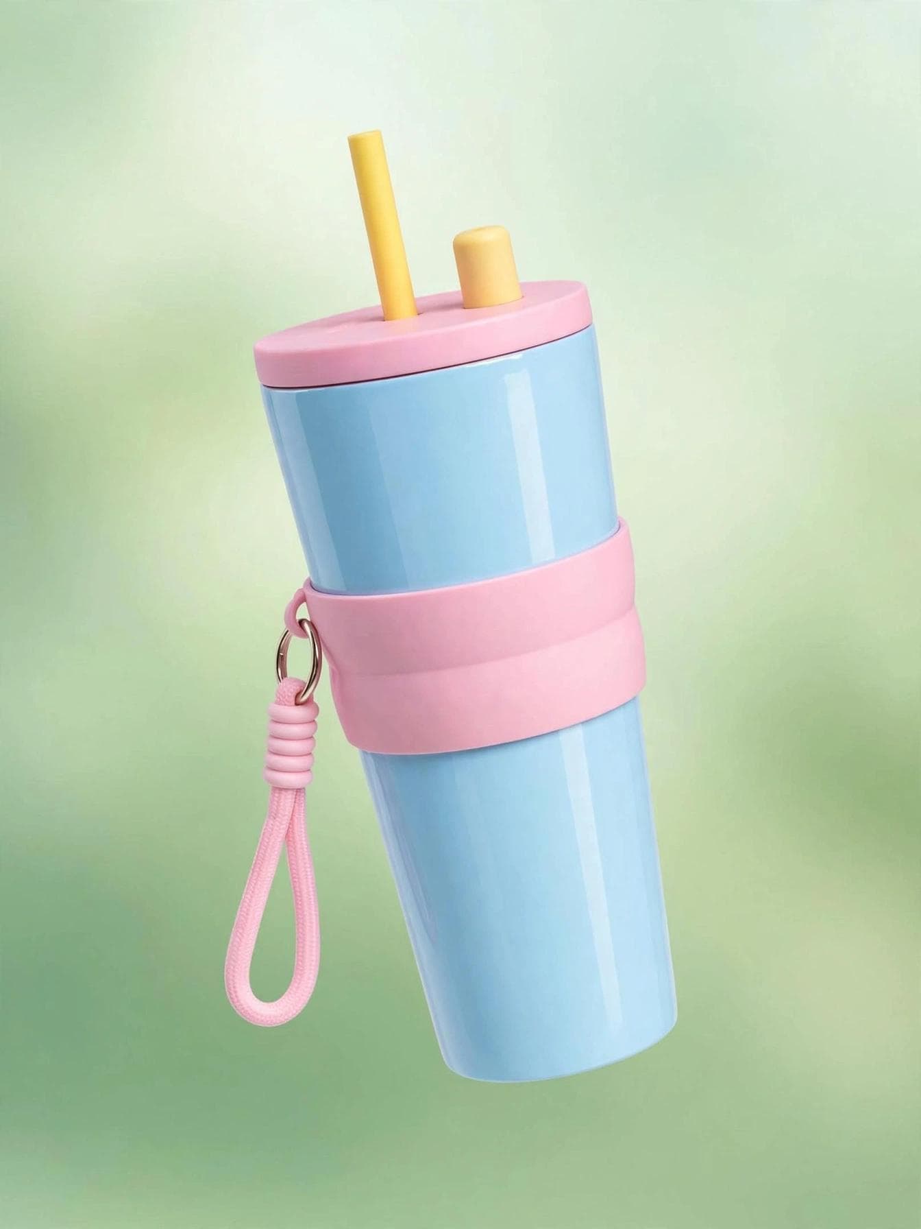 Pastel Blue 700ml Stainless Steel Tumbler with Silicone Grip