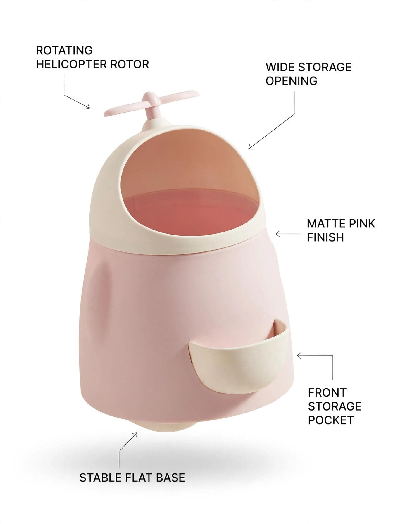 Cute Cartoon Desk Trash Can & Pen Holder - Pink