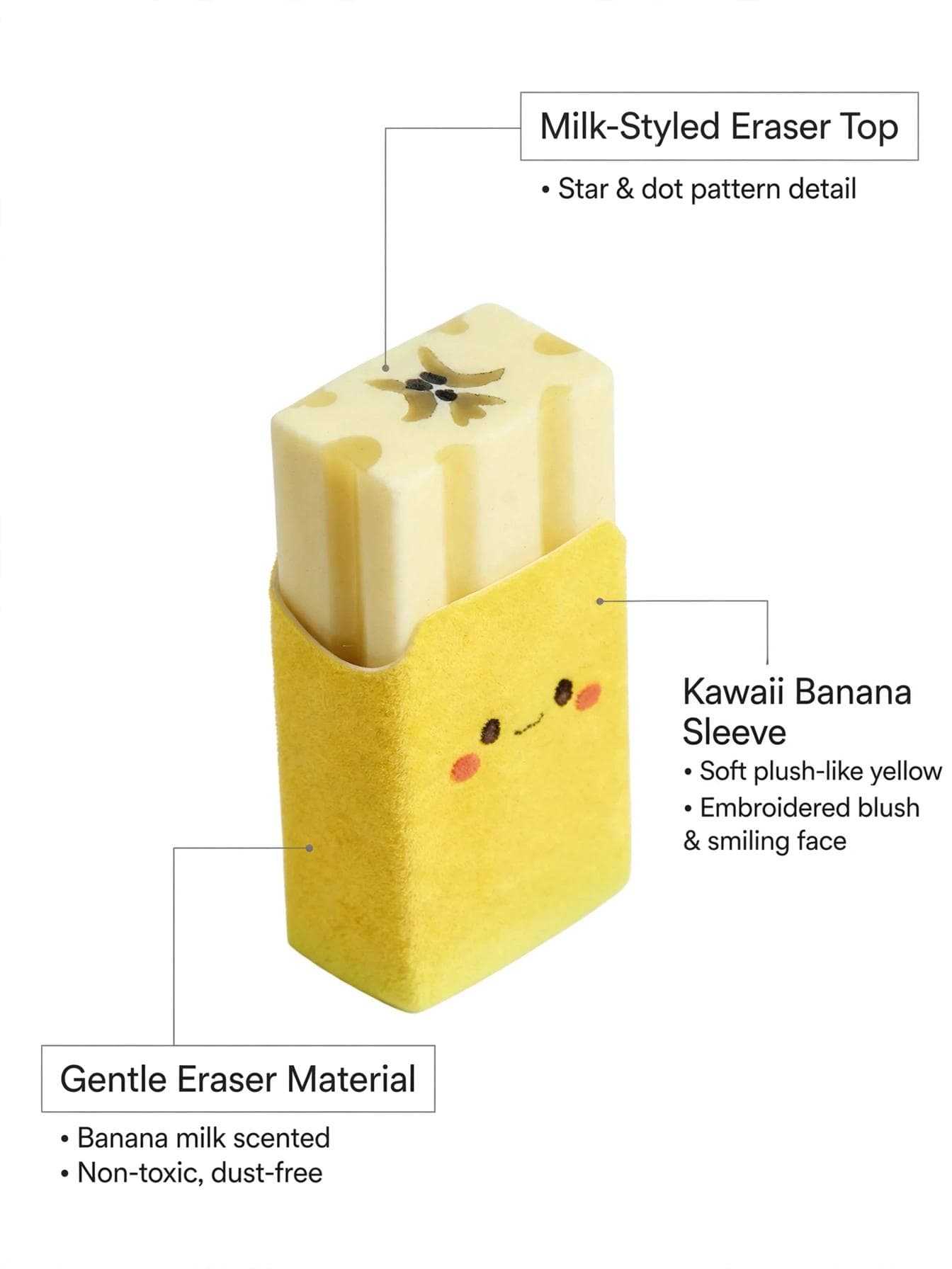 Kawaii Plush Banana Fruit Eraser