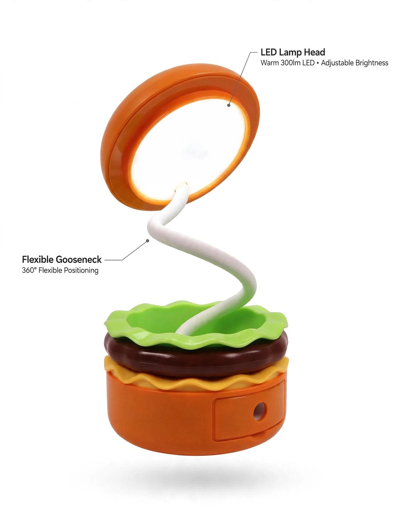 2-in-1 Hamburger Desk Lamp & Pencil Sharpener