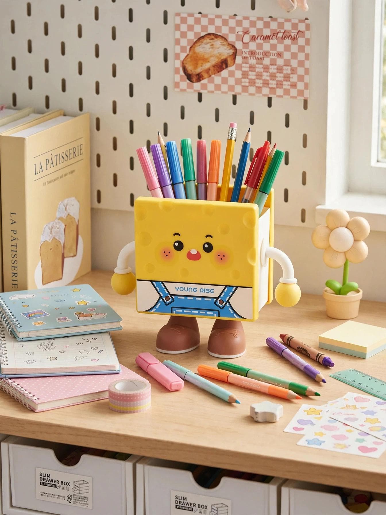 Pinteresty Foodie Cheese Aesthetic Pen Stand