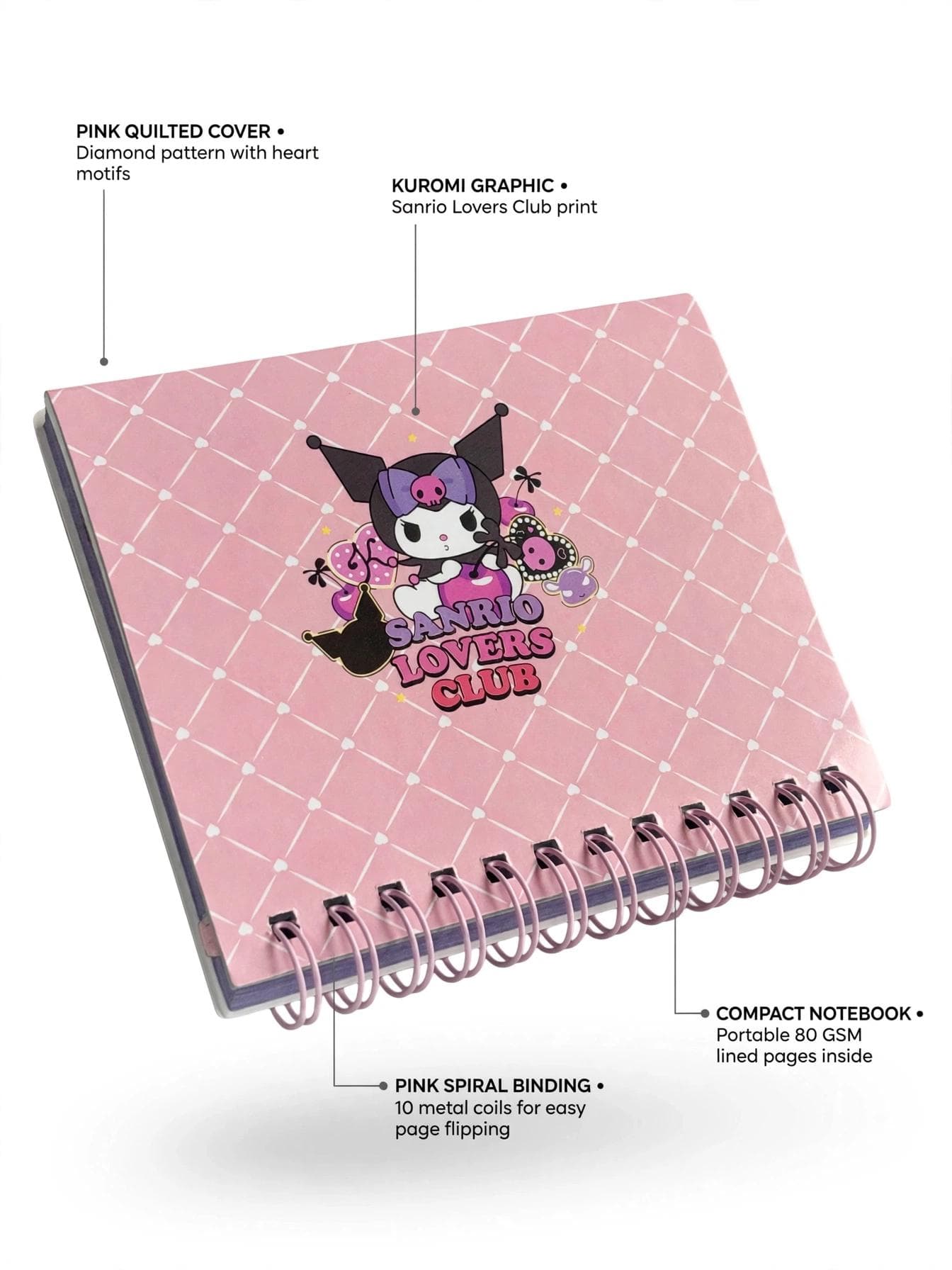 Kuromi Pink Diamond A7 Spiral Notebook