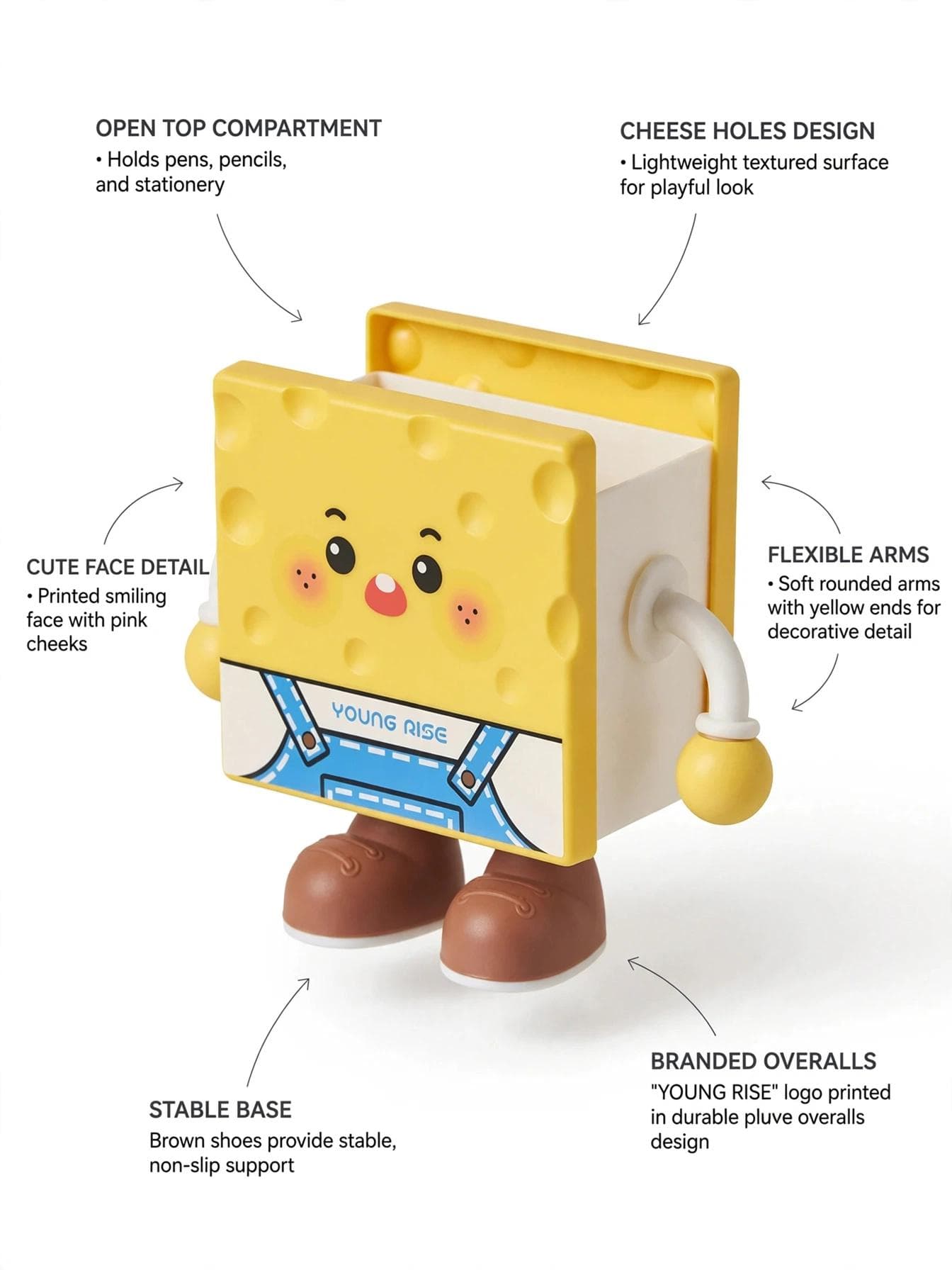 Pinteresty Foodie Cheese Aesthetic Pen Stand