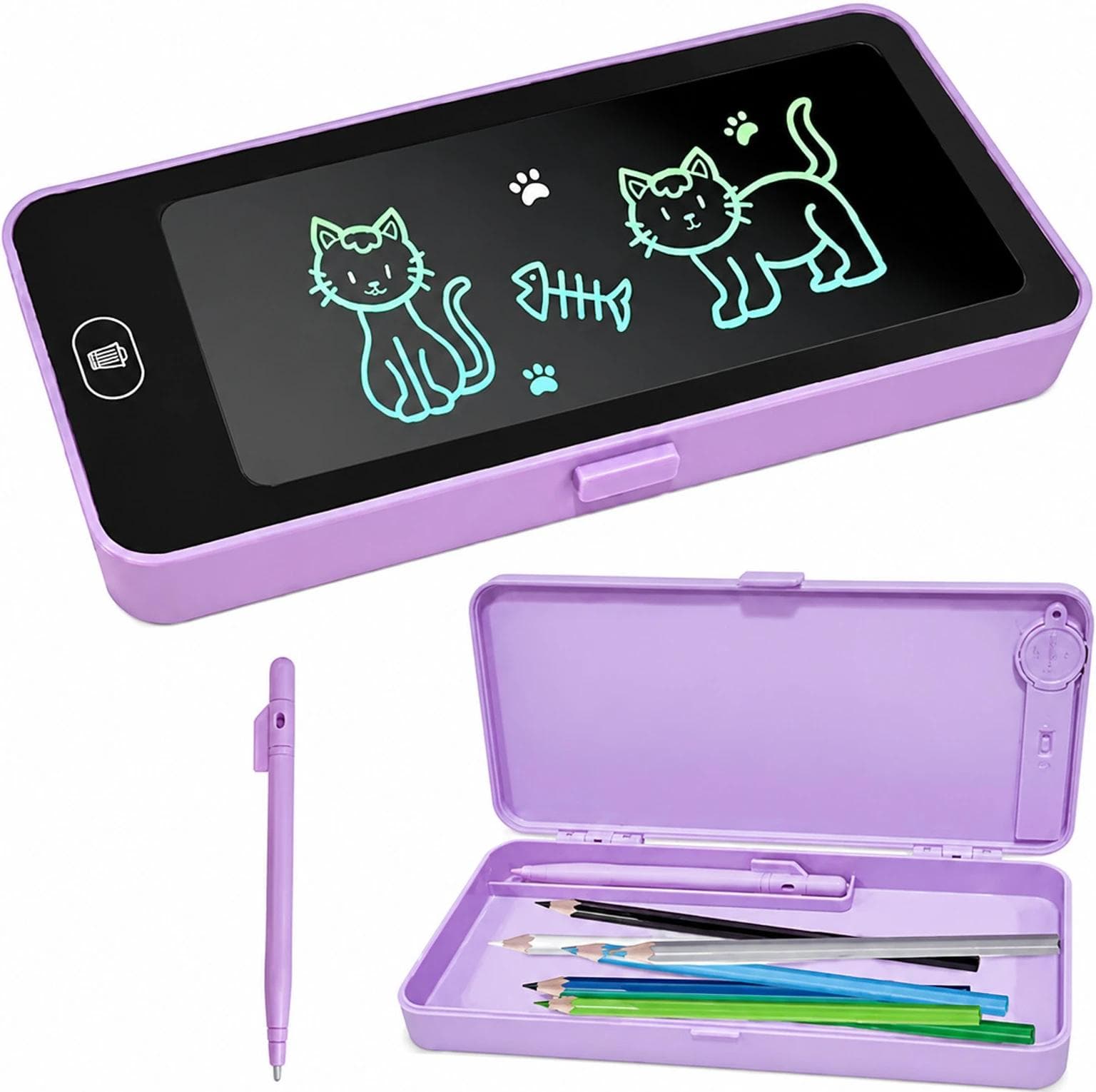 2-in-1 LCD Writing Pad & Pencil Box