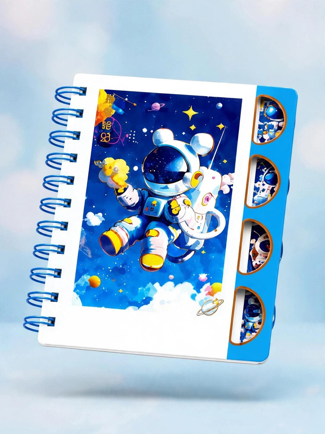 Cosmic Explorer Spiral Astronaut Notebook - Deep Blue Spiral