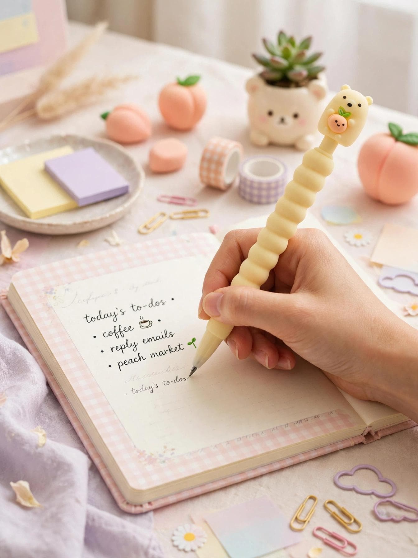 Gold Leaf Kawaii Polar Bear Soft Grip Mechanical Pencil 0.7mm - Yellow