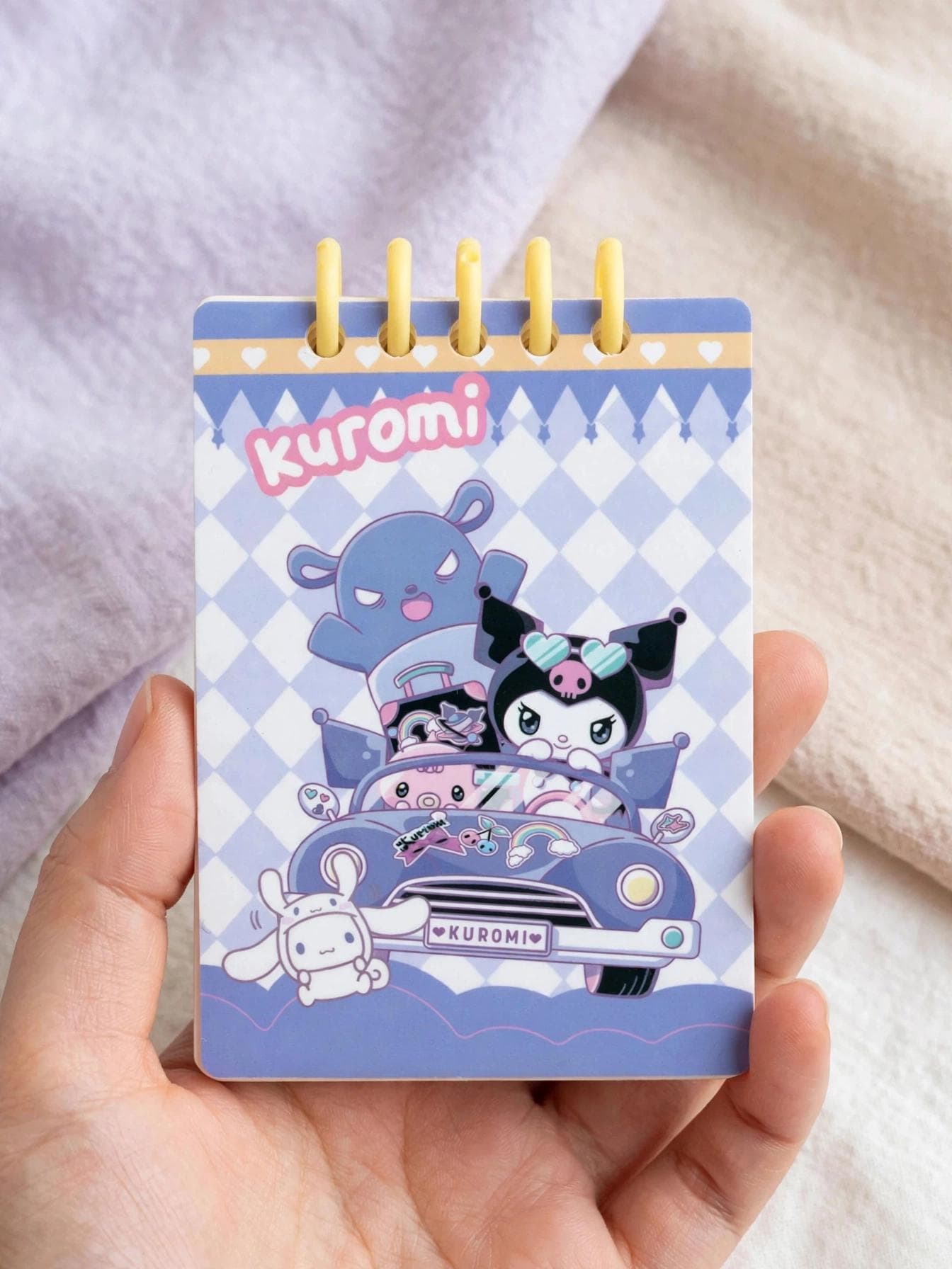 Kuromi Pocket Spiral Notepad - Yellow Spiral