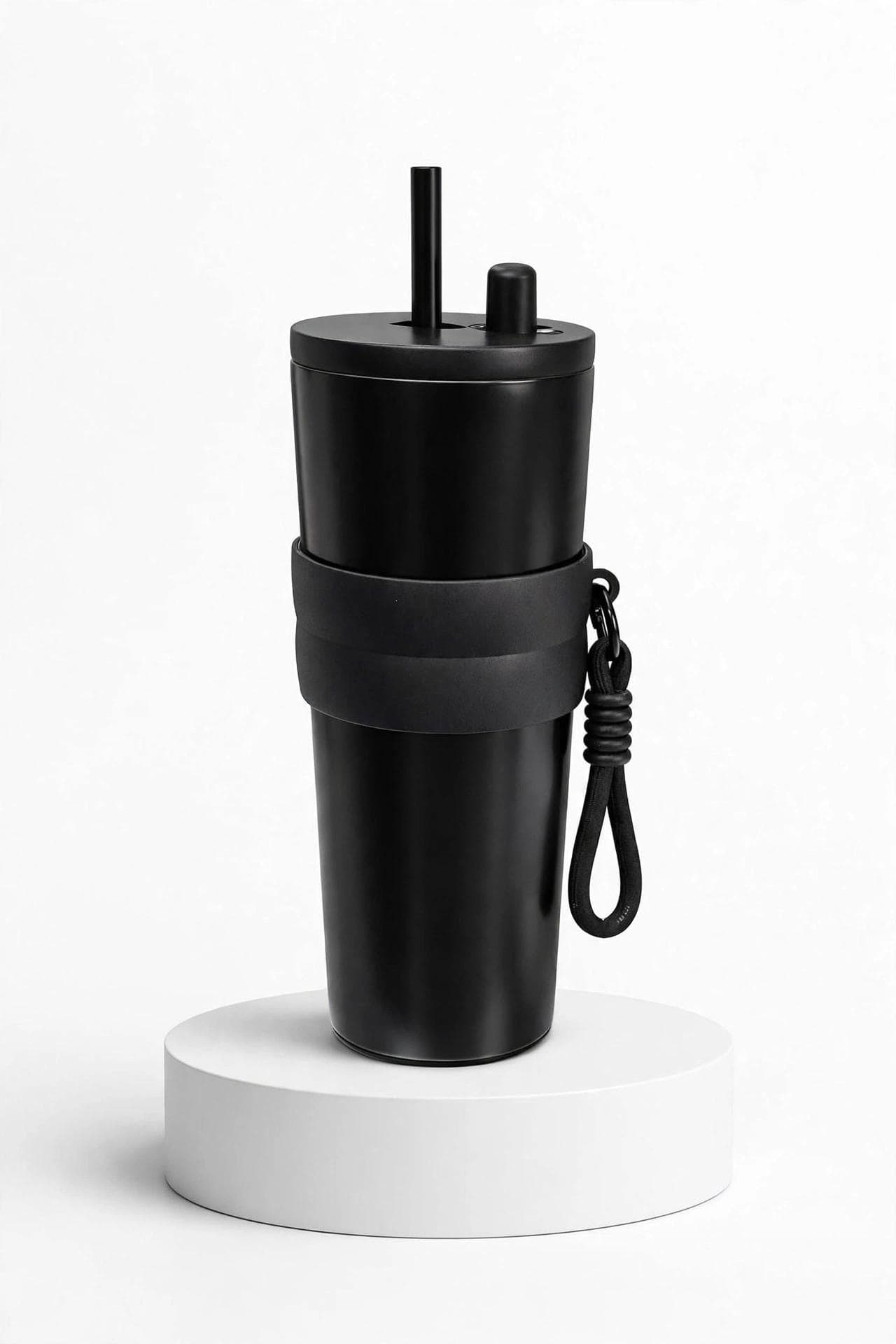 Black 700ml Stainless Steel Tumbler with Silicone Grip