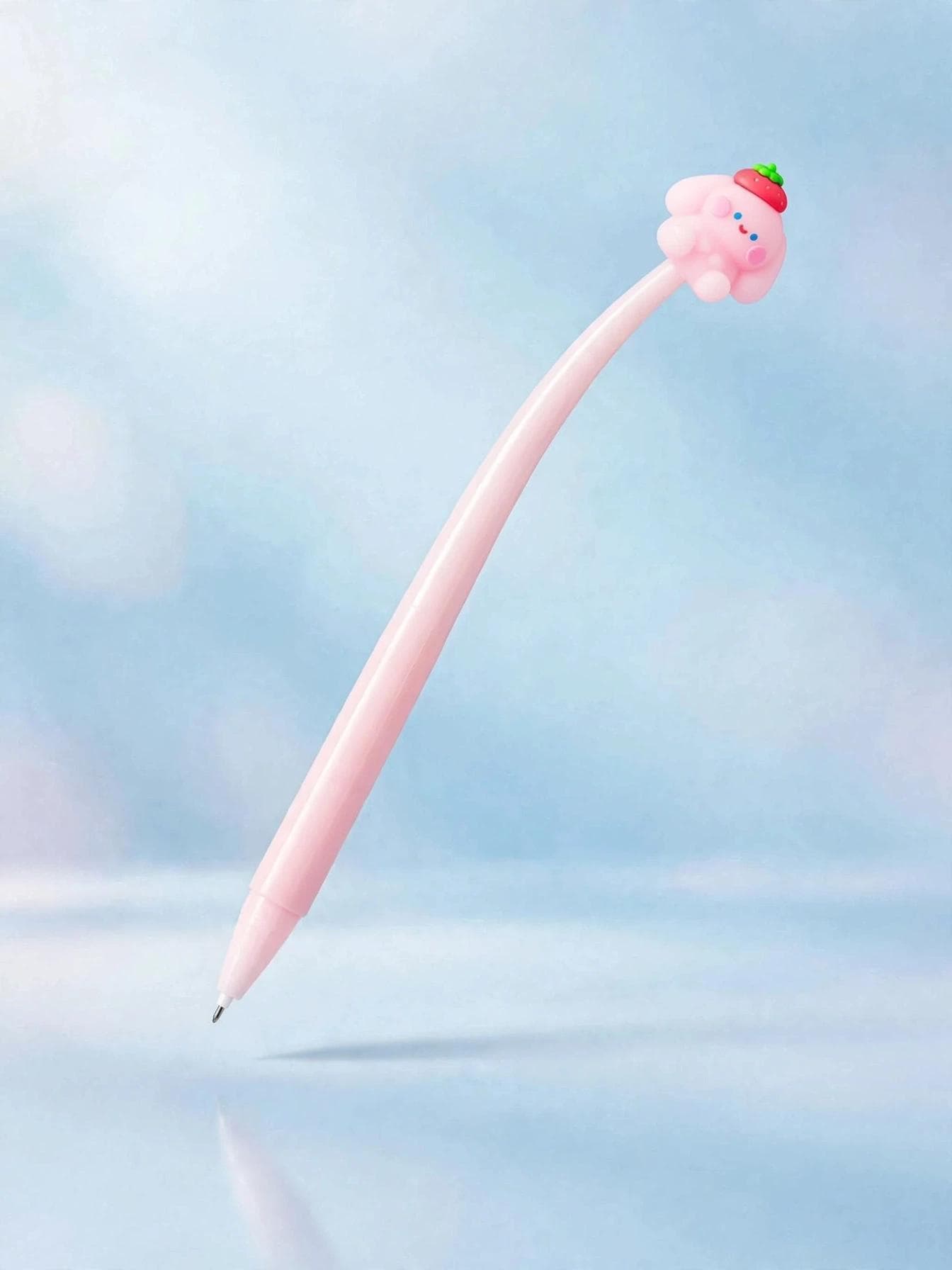 Kawaii Strawberry Puppy Bendy Pen - Pink