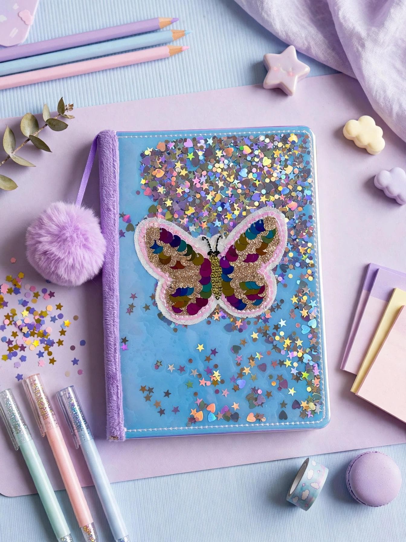 Fluffy Lavender Shaker A5 Diary