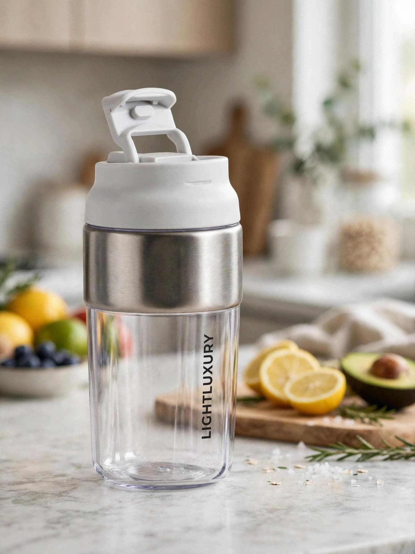 LightLuxury 460ml 2-in-1 Sipper & Non-Sipper Container