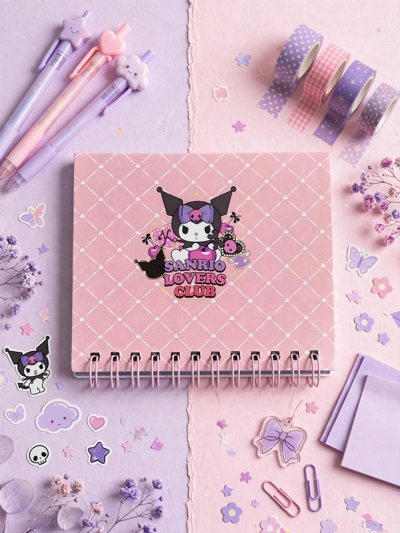 Kuromi Pink Diamond A7 Spiral Notebook